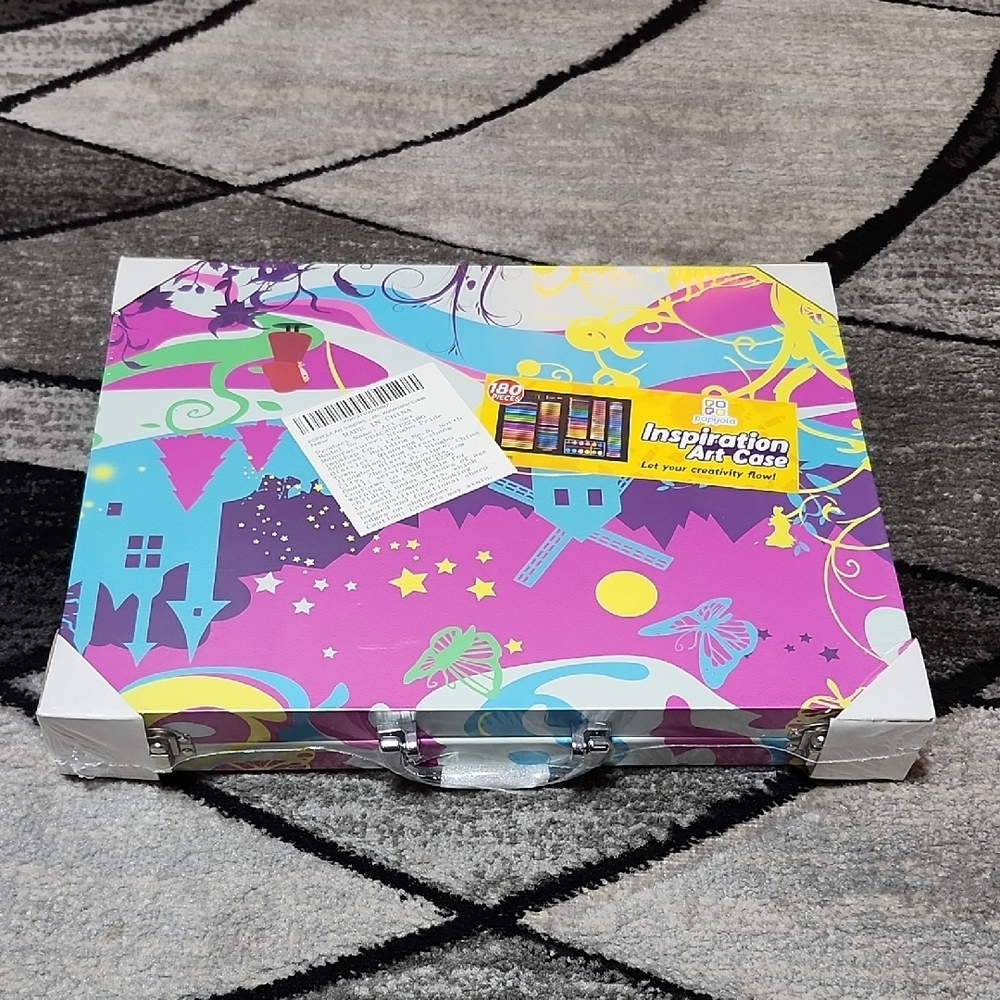 KIDS POPYOLA 180 PIECES INSPIRATION DRAWING PAINTING COLORING CRAFTS ART CASE